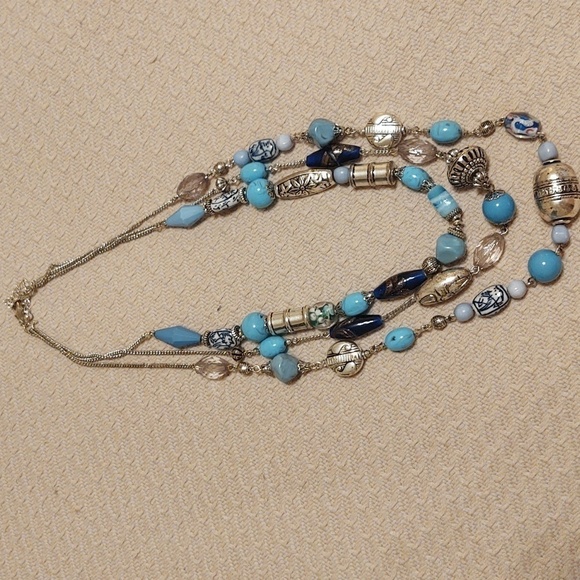 Avon Vintage Beaded Three Strand Necklace - Picture 1 of 6